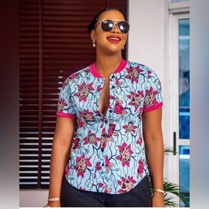 New! Ankara Polo Blue